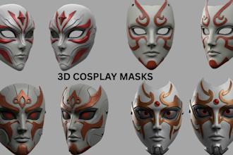 sculpt 3d anime mask 3d cosplay props model face mask for 3d printing and game