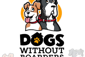 design top quality dogs without boarders logo