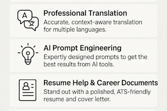 translation writing ai prompts design and social media services