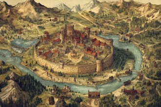 draw fantasy map illustration