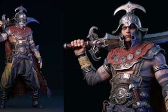 create 3d character rigging, 3d animation, unity game, unreal engine 5, 3d model