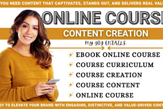 create ebook online course content, course creation, teachable, ebook writing