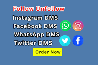 follow, unfollow and send dms on instagram, facebook, twitter, linkedin