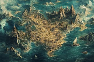 draw fantasy map illustration