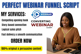 write perfect webinar sales funnel presentation script for your online business