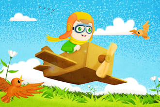 draw a whimsical style children storybook illustration
