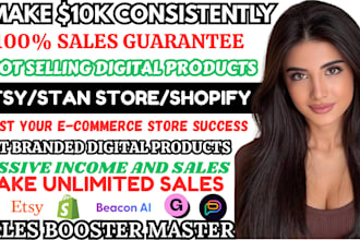 do shopify digital product store, etsy digital store stan store marketing