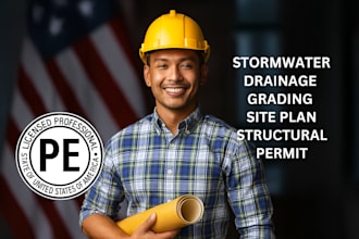 pe stamp stormwater drainage grading site plan structural permit