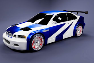 do 3d car modeling car body kit car design for 3d printing or racing game