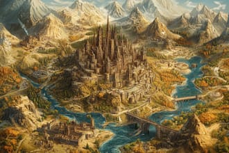 draw event, tourist, and fantasy map illustration