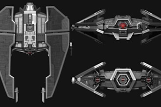 model, repair 3d model for printing, spaceship, miniature, warship, hardsurface