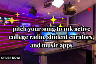 pitch your song to 10k active college radio, student curators, and music apps