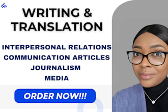write articles on communication, media, journalism, and interpersonal relations