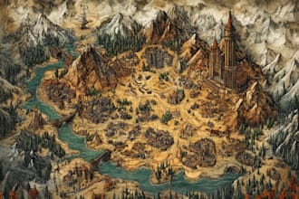 draw fantasy map illustration or site plan in illustrator