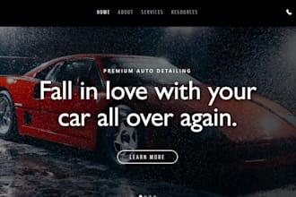 car detailing website, car wash website, auto detailing website, car dealership