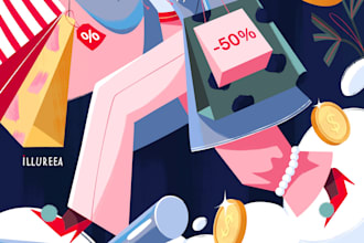 design flat illustrations for your brand, apps, and web