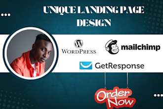 design wordpress landing page, elementor, getresponse, webflow landing page