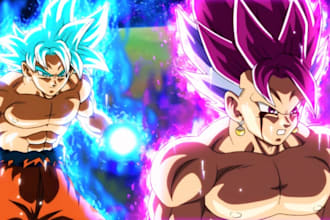 draw your oc in a professional anime dragon ball style