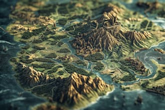 draw fantasy map illustration fantasy city map