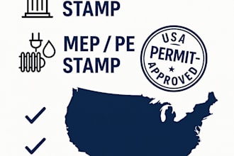 do architectural stamp, mep stamp, pe stamp, and seal for USA city permit