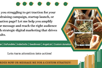 boost fundraising campaign, startup idea, donation page with targeted visibility