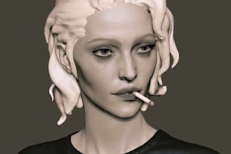 sculpt a realistic 3d portrait or bust for printing or rendering
