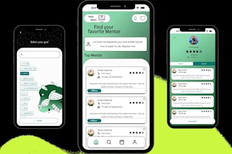 design clean mobile app UI screens in figma