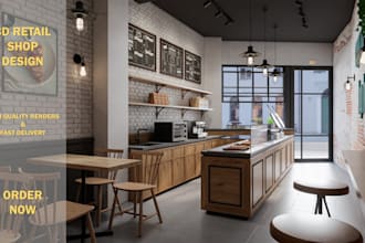 create 3d retail store design for your business