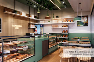 do retail store design and realistic 3d rendering interior