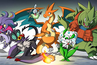 draw pokémon art pokemon trainer fakemon fusion sprite digimon original monster