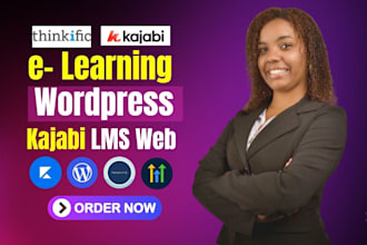 build elearning educational course web kajabi thinkific website lms learndash