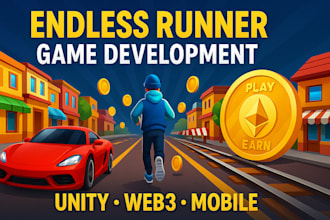 do play to earn endless runner game development unity, web3, mobile racing game