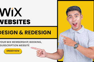 design wix membership website, booking website, redesign wix subscription site