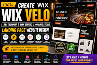 create wix velo restaurant wix studio online store landing page website design