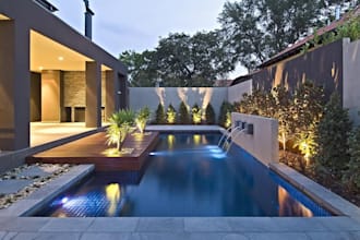 landscape design, garden design, backyard, swimming pool, and render images