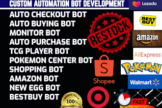 build auto purchase bot, auto check out, popmart bot auto buying bot for you