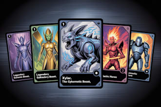 design sport card, tcg board game card tarot poker card box illustration mockup