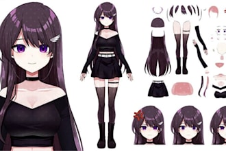 draw furry art, anime art, nsfw, anime mmd model, vtuber design, reference sheet