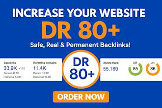 increase domain rating, ahrefs DR 80 plus