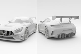 model your custom 3d car for rendering, animation, printing, and games