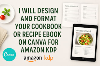 professionally design and format your cookbook or recipe ebook for KDP