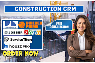 setup construction CRM jobnimbus jobber builderprime houzz pro fieldwire zoho