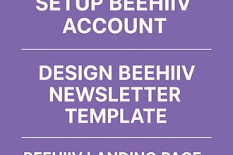 set up beehiiv, gohighlevel for newsletter landing page, a2p and automation