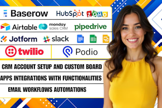 setup podio airtable hubspot stackby mondaycrm pipedrive twillo calendly jotform