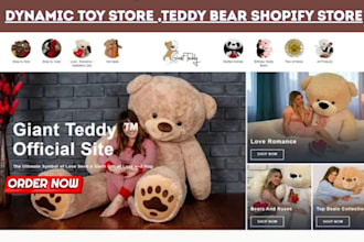 design dynamic teddy bear shopify store toy, plush store  kids toy dropshipping