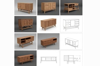 design 3d and 2d shop drawings for furniture woodworking