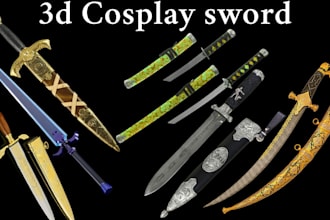 model custom cosplay 3d swords armor sets wearable weapon props for 3d printing