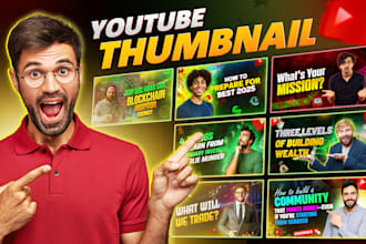 design scroll stopping youtube thumbnails for any niche tech gaming podcast
