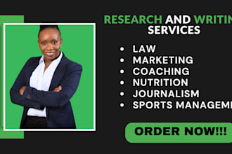 write on law, marketing, coaching, nutrition, journalism and sport management