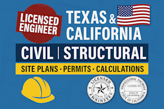 review stamp as licensed civil and structural engineer in texas and california
